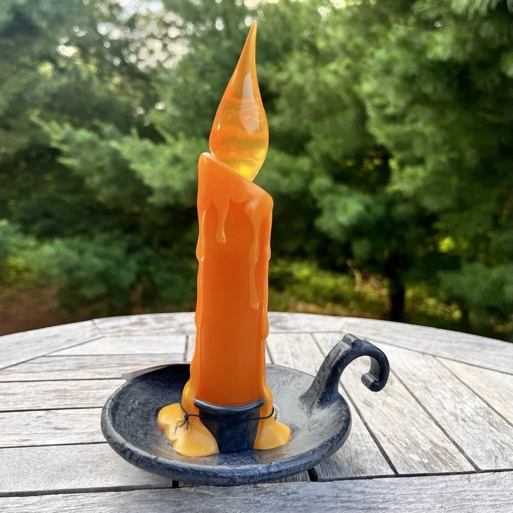 Hallmark Halloween Haunted Candle Spooky Ghost Face Flickering Light Battery